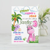 恐竜が3人の誕生日の招待を回す 招待状 (スタンド正面)