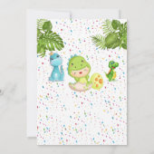 恐竜が3歳の誕生日の招待を受ける 招待状 (裏面)