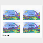 恐竜この本は子供の名前に属している 長方形シール (シート)