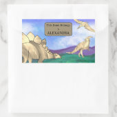 恐竜この本は子供の名前に属している 長方形シール (バッグ)