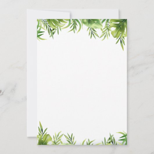 恐竜それは男の子の赤ん坊のシャワー 招待状 (裏面)