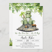 恐竜それは男の子の赤ん坊のシャワー 招待状 (正面/裏面)