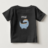 恐竜たちと一緒に吼えよう！子供の誕生日 ベビーTシャツ (裏面)