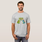 恐竜だ!プリスクールキッズTシャツ - おもしろい恐竜の背中 Tシャツ (正面フル)