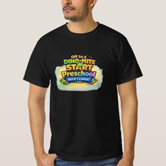 恐竜でワクワク!幼稚園デビューTシャツ Tシャツ (正面)
