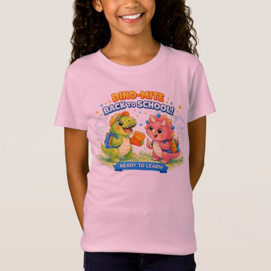恐竜で学ぼう！新しい学年の始まり Tシャツ (正面)