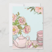 恐竜とお茶会の誕生日パーティーへの招待（女の子向け） 招待状 (裏面)