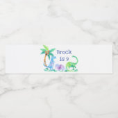 恐竜とカスタム文字 ペットボトルラベル (シングルラベル)