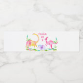 恐竜とカスタム文字 ペットボトルラベル (シングルラベル)