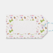 恐竜とカップケーキ誕生日デザイン ギフトタグ (正面(横))