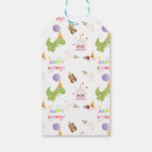 恐竜とカップケーキ誕生日デザイン ギフトタグ (裏面)