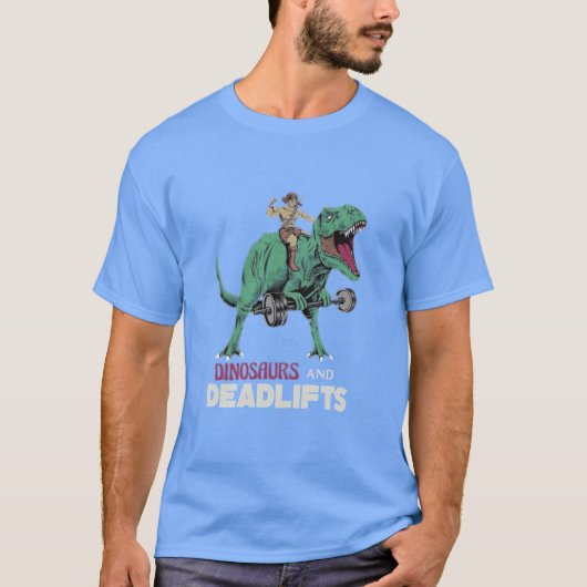 恐竜とデッドリフトの女の子 Tシャツ (正面)