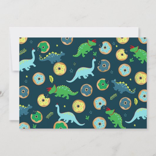 恐竜とドーナツの誕生日パーティーの招待状 招待状 (裏面)