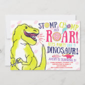 恐竜とドーナツの誕生日招待状 招待状 (正面)