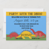 恐竜とパーティー 誕生日 5x7 招待状 (裏面)