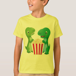 恐竜とポップコーンの子供用Tシャツ Tシャツ