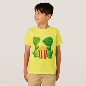 恐竜とポップコーンの子供用Tシャツ Tシャツ (正面フル)