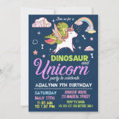 恐竜とユニコーンの招待状 - 兄弟姉妹への招待 招待状 (正面)