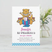 恐竜とユニコーンガールズ誕生日招待状 招待状 (スタンド正面)