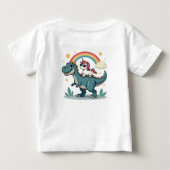 恐竜とユニコーンベビーTシャツ ベビーTシャツ (裏面)