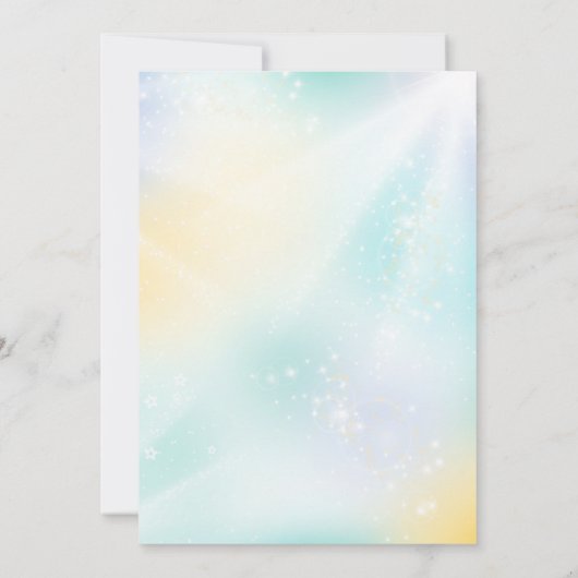 恐竜とユニコーン招待状ボーイガール 招待状 (裏面)