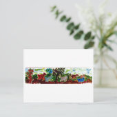 恐竜とロバのハガキのパレード ポストカード (スタンド正面)