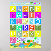 恐竜と一緒にABCを学ぼう 読みながら文字を覚える ポスター (正面)
