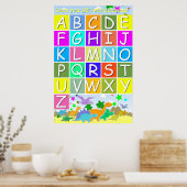 恐竜と一緒にABCを学ぼう 読み方 ポスター (キッチン)