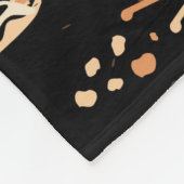 恐竜と化石の骨格 フリースブランケット (角)