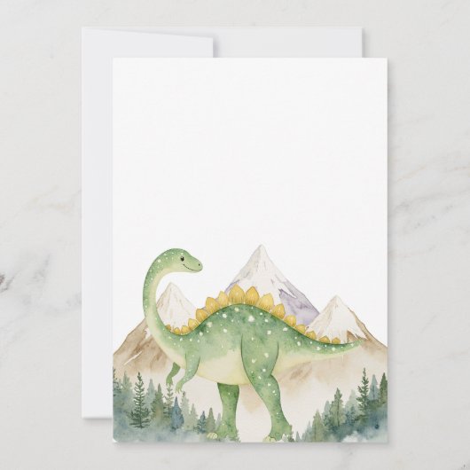 恐竜と山カラフルの8th誕生日パーティー 招待状 (裏面)