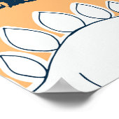 恐竜と手のひら葉のおもしろい ポスター (角)