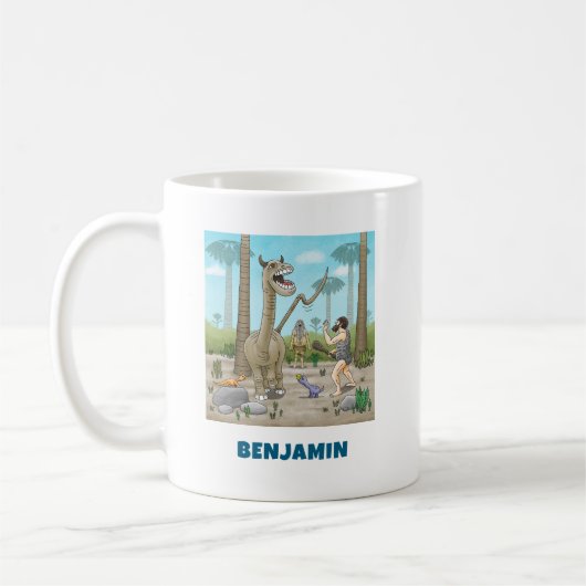 恐竜と旧石器時代 コーヒーマグカップ (左)