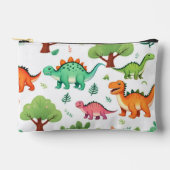 恐竜と木は白い模様 アクセサリーポーチ (正面)