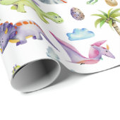 恐竜と火山 ラッピングペーパー (ロールコーナー)