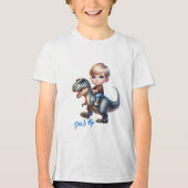 恐竜と私 - 恐竜チーム トライブレンドＴシャツ (正面)