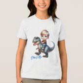 恐竜と私 - 恐竜チーム トライブレンドＴシャツ (正面)