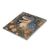 恐竜と花アールヌーボースタイル タイル (側面)