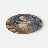 恐竜と花アールヌーボースタイル ペーパープレート (アングル)