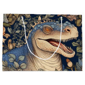 恐竜と花アールヌーボースタイル ラージペーパーバッグ (裏面)
