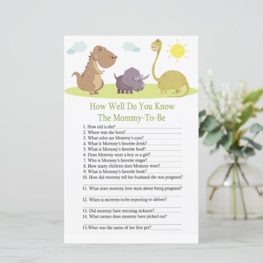 恐竜どのくらい良く赤ちゃんシャワーのゲームを知っている (スタンド正面)