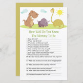 恐竜どのくらい良く赤ちゃんシャワーのゲームを知っている (正面/裏面)