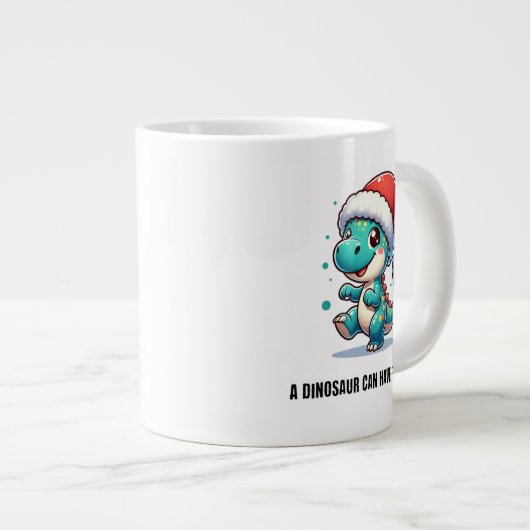 恐竜にもおもしろい! ジャンボコーヒーマグカップ (正面右)