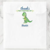 恐竜にステッカーをお願い ラウンドシール (バッグ)