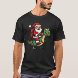 恐竜に乗ったサンタクロース最高のクリスマスギフト Tシャツ