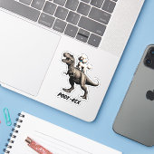 恐竜に乗るプードル動物愛好家 シール (ノートパソコンとiPhone)
