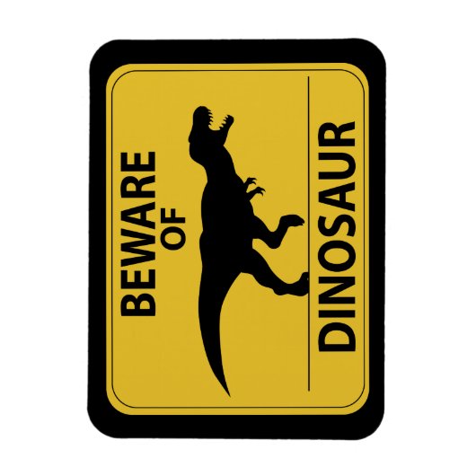 恐竜に注意 マグネット (縦)