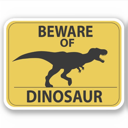 恐竜に用心 シール (正面)