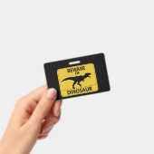 恐竜に用心 バッジ (手持ち)