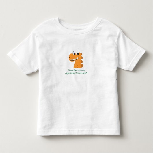 恐竜のいたずらTシャツ トドラーTシャツ (正面)