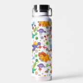 恐竜のおもしろいパーソナライズ名の耐久性 ウォーターボトル (背面)